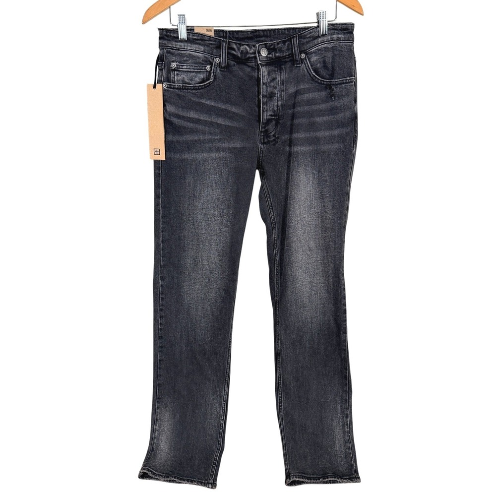 Ksubi Hazlow Maniac Jeans Mens 31x31 Black Straight Fit Mid Rise Button Fly New